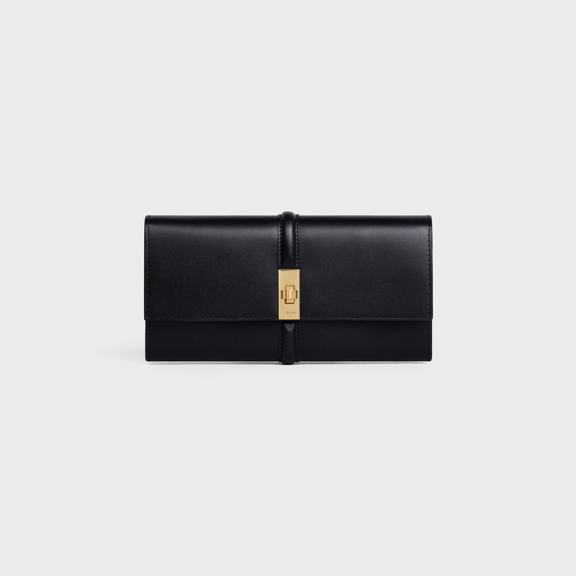 LARGE WALLET 16 IN SATINATED CALFSKIN BLACK - Image 1